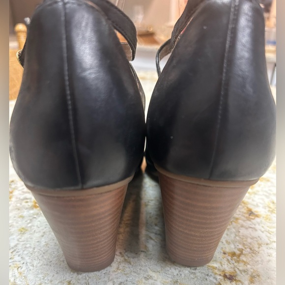 Dansko Womens Minette Chunky Heels Size 41 EU 10.5 US Comfort Black Leather Pump - Picture 5 of 8